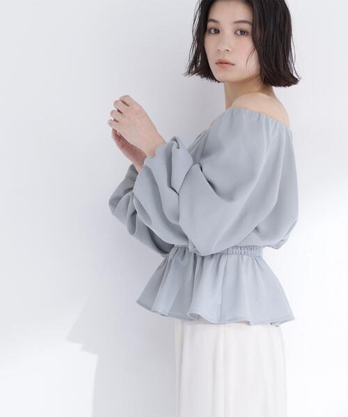 NATURAL BEAUTY BASIC(ナチュラルビューティーベーシック)の「◇メッシュギャザーペプラムブラウス(シャツ/ブラウス・レディース・ライトグリーン/ブラック/オフホワイト/ダークオレンジ・SMALL/MEDIUM)」の20枚目の写真