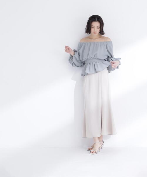 NATURAL BEAUTY BASIC(ナチュラルビューティーベーシック)の「◇メッシュギャザーペプラムブラウス(シャツ/ブラウス・レディース・ライトグリーン/ブラック/オフホワイト/ダークオレンジ・SMALL/MEDIUM)」の21枚目の写真