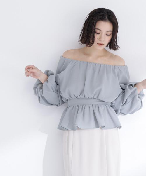 NATURAL BEAUTY BASIC(ナチュラルビューティーベーシック)の「◇メッシュギャザーペプラムブラウス(シャツ/ブラウス・レディース・ライトグリーン/ブラック/オフホワイト/ダークオレンジ・SMALL/MEDIUM)」の22枚目の写真