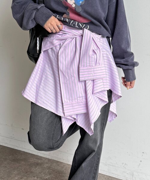 CPCM（シーピーシーエム）の「アソート巻きミニスカート（スカート・レディース・ブルー/ホワイト/ピンク/ネイビー・FREE）」の4枚目の写真