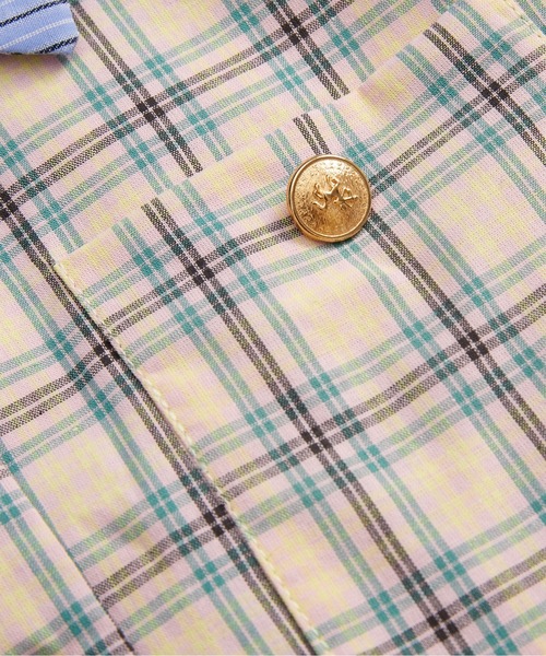 LA POMME petit(ラポミ・プチ)の「Cheerful Plaid Patchwork Set Up(セットアップ・レディース・ブルー/ピンク/グリーン・MEDIUM/SMALL)」の5枚目の写真