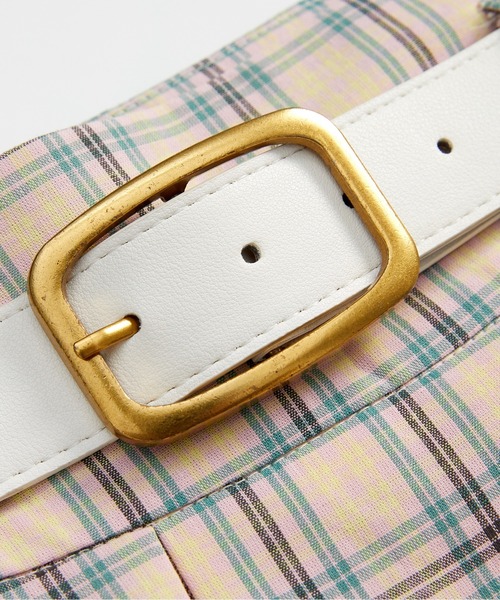 LA POMME petit(ラポミ・プチ)の「Cheerful Plaid Patchwork Set Up(セットアップ・レディース・ブルー/ピンク/グリーン・MEDIUM/SMALL)」の6枚目の写真