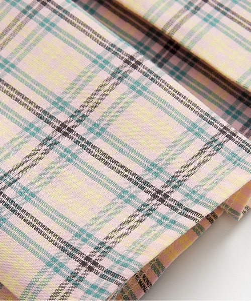LA POMME petit(ラポミ・プチ)の「Cheerful Plaid Patchwork Set Up(セットアップ・レディース・ブルー/ピンク/グリーン・MEDIUM/SMALL)」の7枚目の写真