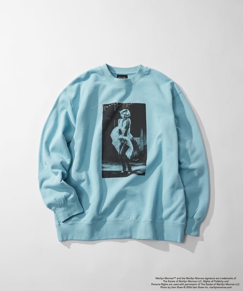 RAGEBLUE(レイジブルー)の「【Marilyn Monroe】マリリンモンロー/コラボプリントスウェット(スウェット・メンズ・グレー系その他/ライトブルー/ブラック・LARGE/MEDIUM)」の1枚目の写真