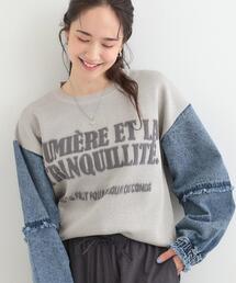 SHOO・LA・RUE | デニム袖切替ロゴニット(ニット/セーター)