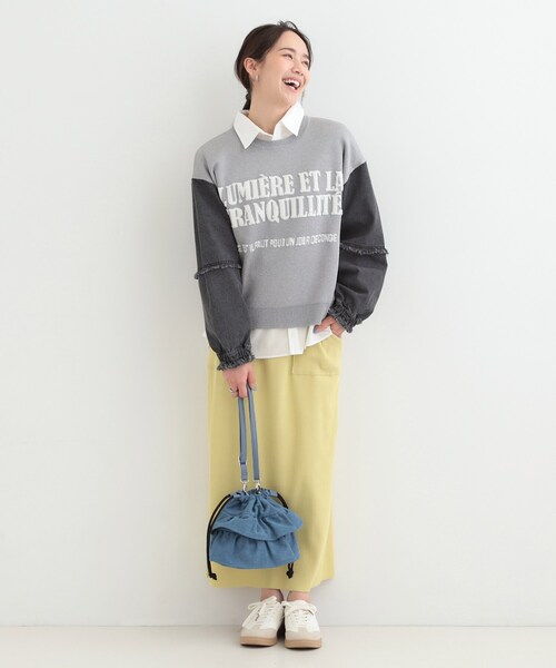 SHOO・LA・RUE（シューラルー）の「デニム袖切替ロゴニット（ニット/セーター・レディース・グレー/ライトブルー/ライトグレー・00）」の10枚目の写真