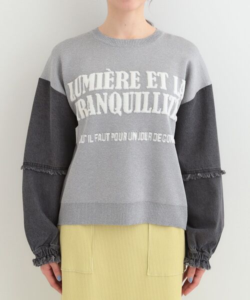 SHOO・LA・RUE（シューラルー）の「デニム袖切替ロゴニット（ニット/セーター・レディース・グレー/ライトブルー/ライトグレー・00）」の16枚目の写真