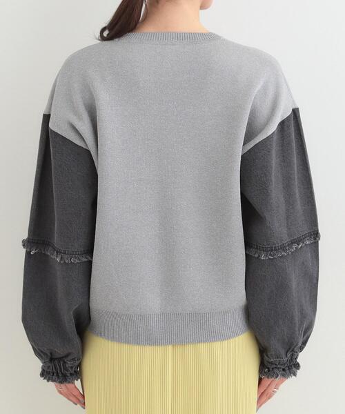SHOO・LA・RUE（シューラルー）の「デニム袖切替ロゴニット（ニット/セーター・レディース・グレー/ライトブルー/ライトグレー・00）」の18枚目の写真
