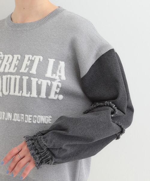 SHOO・LA・RUE（シューラルー）の「デニム袖切替ロゴニット（ニット/セーター・レディース・グレー/ライトブルー/ライトグレー・00）」の20枚目の写真