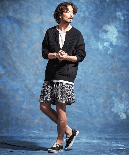 Jih Nunc（ジーヌンク）の「mn3225-ディープVキーネック7分袖ニットプルオーバー（ニット/セーター・メンズ・チャコール/ブラック・M/L/S）」の18枚目の写真