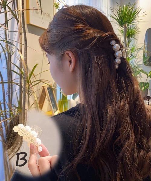 セール】パール バンスクリップ ヘアクリップ アクセント バレッタ