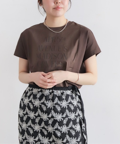 NOMBRE IMPAIR(ノンブルアンペール)の「MADISONプリント 布帛コンビTシャツ(Tシャツ/カットソー・レディース・ライトグレー/ブラウン・FREE)」の14枚目の写真