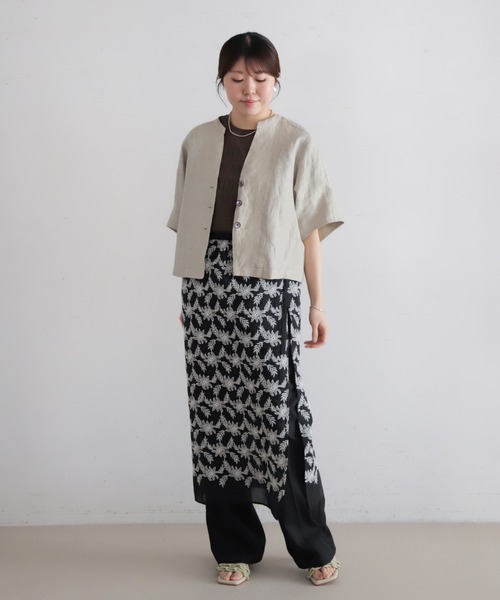 NOMBRE IMPAIR(ノンブルアンペール)の「MADISONプリント 布帛コンビTシャツ(Tシャツ/カットソー・レディース・ライトグレー/ブラウン・FREE)」の17枚目の写真