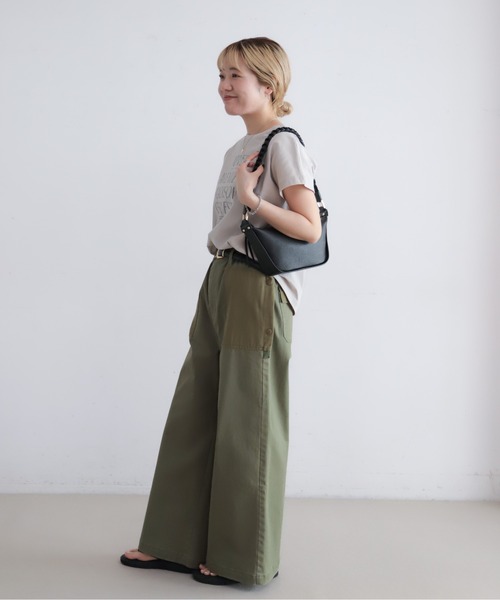 NOMBRE IMPAIR(ノンブルアンペール)の「MADISONプリント 布帛コンビTシャツ(Tシャツ/カットソー・レディース・ライトグレー/ブラウン・FREE)」の9枚目の写真