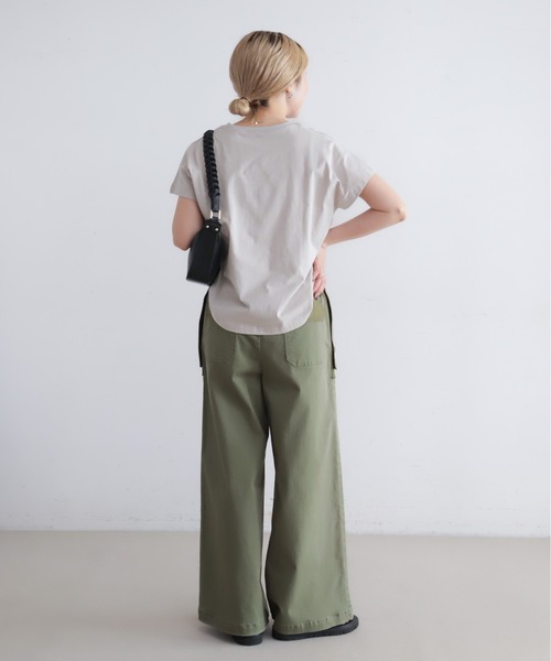 NOMBRE IMPAIR(ノンブルアンペール)の「MADISONプリント 布帛コンビTシャツ(Tシャツ/カットソー・レディース・ライトグレー/ブラウン・FREE)」の6枚目の写真