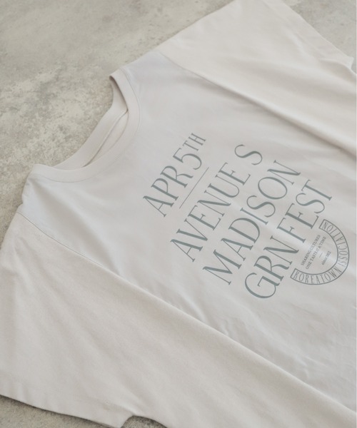 NOMBRE IMPAIR(ノンブルアンペール)の「MADISONプリント 布帛コンビTシャツ(Tシャツ/カットソー・レディース・ライトグレー/ブラウン・FREE)」の19枚目の写真