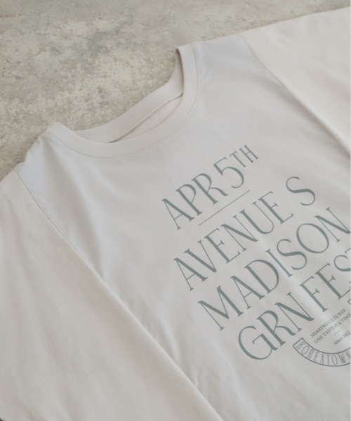 NOMBRE IMPAIR(ノンブルアンペール)の「MADISONプリント 布帛コンビTシャツ(Tシャツ/カットソー・レディース・ライトグレー/ブラウン・FREE)」の20枚目の写真