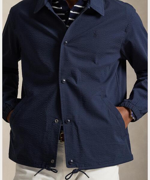 POLO RALPH LAUREN（ポロ ラルフ ローレン）の「ストライプド シアサッカー コーチズ ジャケット（その他アウター・メンズ・ネイビー系1・S/M/L/XS/XL）」の5枚目の写真