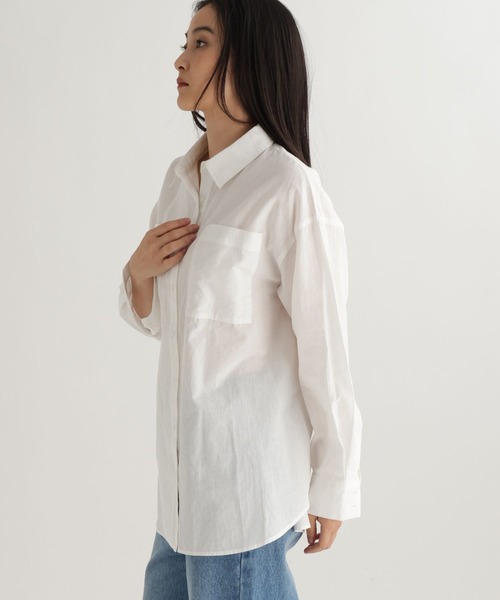 studio CLIP(スタディオクリップ)の「【daily CLIP】切り替えシャツ(シャツ/ブラウス・レディース・ブルー/チャコール/ホワイト・FREE)」の4枚目の写真