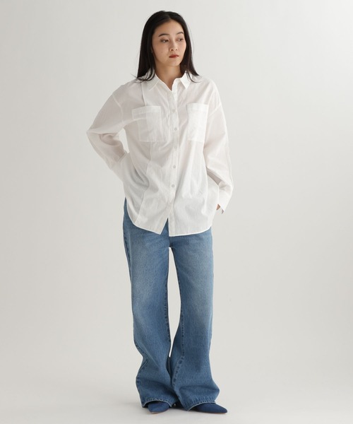 studio CLIP(スタディオクリップ)の「【daily CLIP】切り替えシャツ(シャツ/ブラウス・レディース・ブルー/チャコール/ホワイト・FREE)」の6枚目の写真