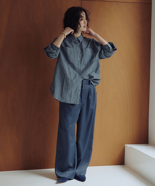 studio CLIP(スタディオクリップ)の「【daily CLIP】切り替えシャツ(シャツ/ブラウス・レディース・ブルー/チャコール/ホワイト・FREE)」の10枚目の写真