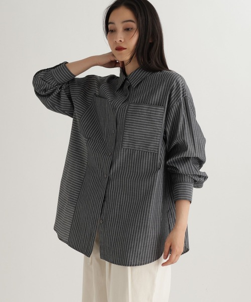 studio CLIP(スタディオクリップ)の「【daily CLIP】切り替えシャツ(シャツ/ブラウス・レディース・ブルー/チャコール/ホワイト・FREE)」の12枚目の写真