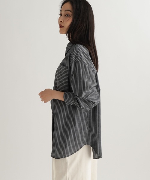 studio CLIP(スタディオクリップ)の「【daily CLIP】切り替えシャツ(シャツ/ブラウス・レディース・ブルー/チャコール/ホワイト・FREE)」の13枚目の写真