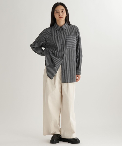 studio CLIP(スタディオクリップ)の「【daily CLIP】切り替えシャツ(シャツ/ブラウス・レディース・ブルー/チャコール/ホワイト・FREE)」の15枚目の写真