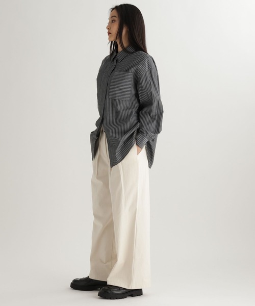 studio CLIP(スタディオクリップ)の「【daily CLIP】切り替えシャツ(シャツ/ブラウス・レディース・ブルー/チャコール/ホワイト・FREE)」の16枚目の写真