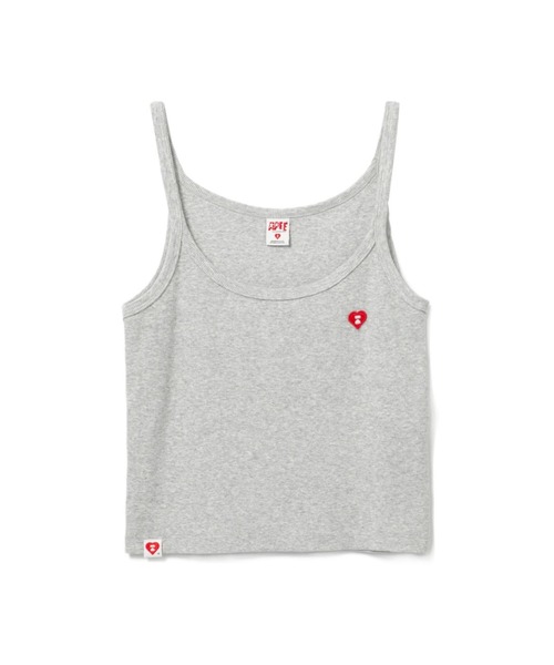 A BATHING APE(アベイシングエイプ)の「HEART BADGE RIB CAMISOLE(タンクトップ・レディース・ブルー/グレー/ブラック/ホワイト・X-SMALL/SMALL)」の4枚目の写真