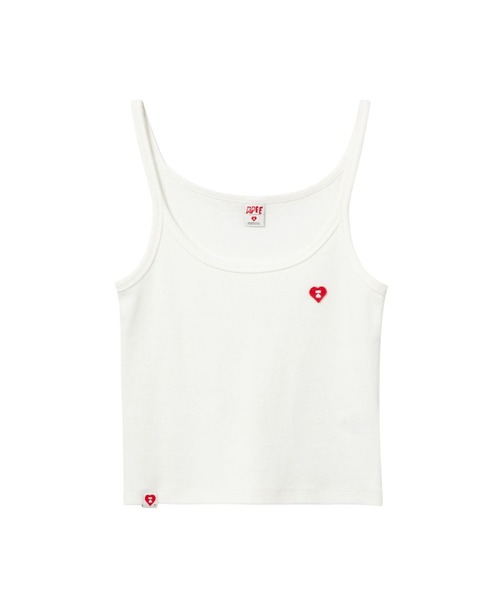 A BATHING APE(アベイシングエイプ)の「HEART BADGE RIB CAMISOLE(タンクトップ・レディース・ブルー/グレー/ブラック/ホワイト・X-SMALL/SMALL)」の2枚目の写真