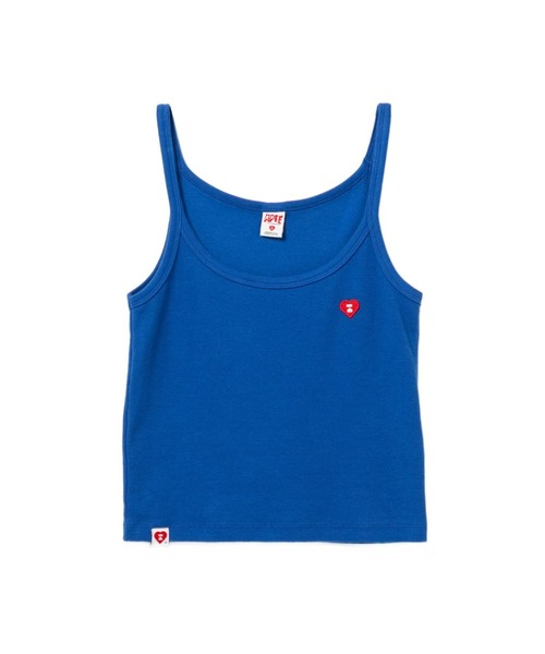 A BATHING APE(アベイシングエイプ)の「HEART BADGE RIB CAMISOLE(タンクトップ・レディース・ブルー/グレー/ブラック/ホワイト・X-SMALL/SMALL)」の1枚目の写真
