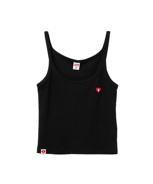 A BATHING APE(アベイシングエイプ)の「HEART BADGE RIB CAMISOLE(タンクトップ・レディース・ブルー/グレー/ブラック/ホワイト・X-SMALL/SMALL)」の3枚目の写真
