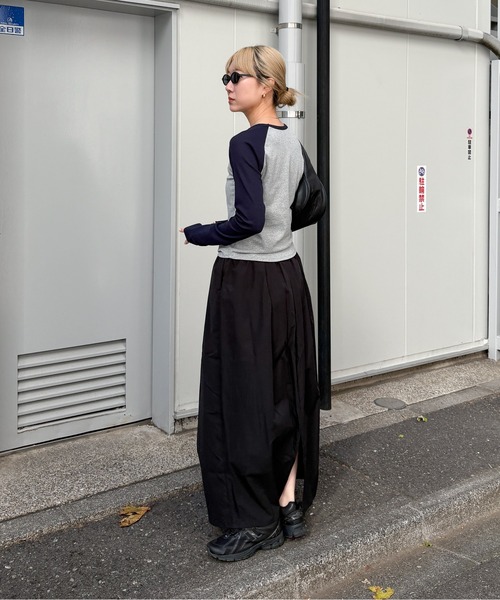 feepur（フェピュール）の「異素材ラグランロンTee（Tシャツ/カットソー・レディース・ネイビー/チャコールグレー・MEDIUM）」の18枚目の写真