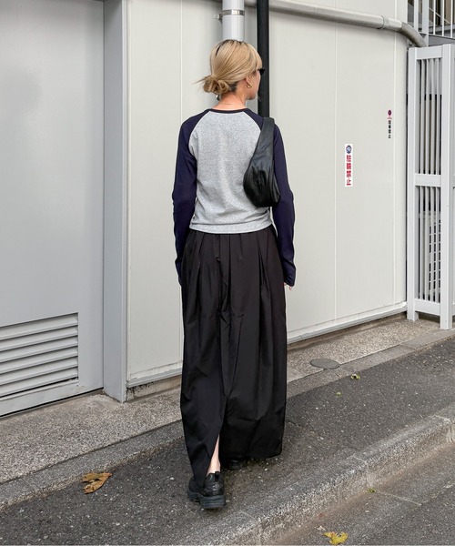 feepur（フェピュール）の「異素材ラグランロンTee（Tシャツ/カットソー・レディース・ネイビー/チャコールグレー・MEDIUM）」の19枚目の写真