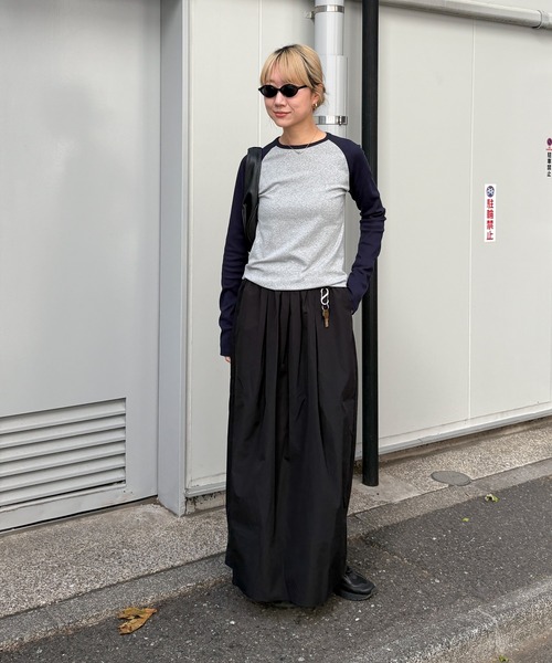 feepur（フェピュール）の「異素材ラグランロンTee（Tシャツ/カットソー・レディース・ネイビー/チャコールグレー・MEDIUM）」の20枚目の写真