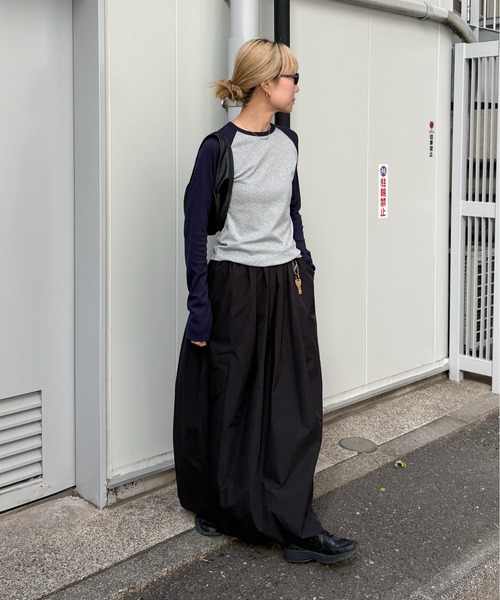 feepur（フェピュール）の「異素材ラグランロンTee（Tシャツ/カットソー・レディース・ネイビー/チャコールグレー・MEDIUM）」の10枚目の写真