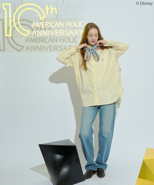 Disney(ディズニー)の「【Mickey&Friends】ボタンダウンシャツ(シャツ/ブラウス・レディース・ブルー/ピンク/イエロー/ミント・FREE)」の18枚目の写真