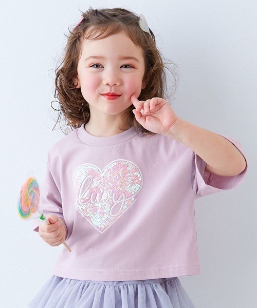 セール】キラッとスパンコール刺繍 半袖Tシャツ（Tシャツ/カットソー