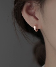 フープ ストーン付き ピアス