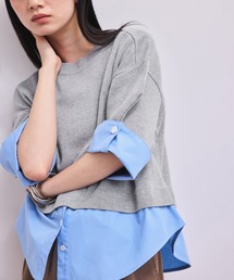 ADAM ET ROPE' | 【WEB限定】シャツコンビニットプルオーバー(ニット/セーター)