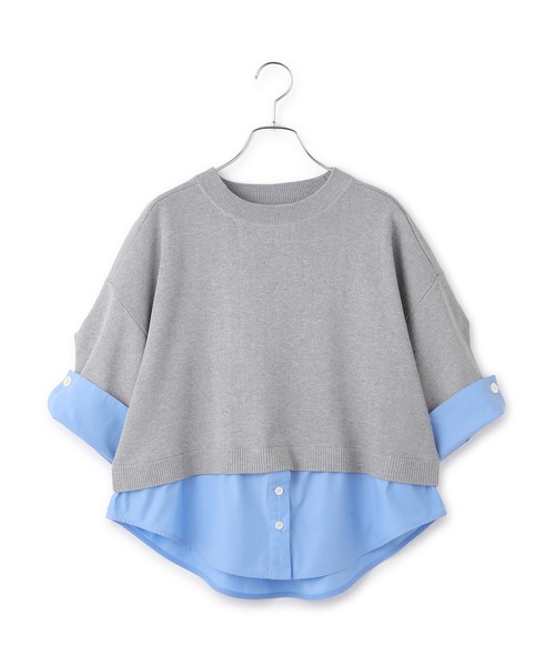 ADAM ET ROPE'（アダムエロペ）の「【WEB限定】シャツコンビニットプルオーバー（ニット/セーター・レディース・ブラック/ダークブラウン/グレー・FREE）」の14枚目の写真