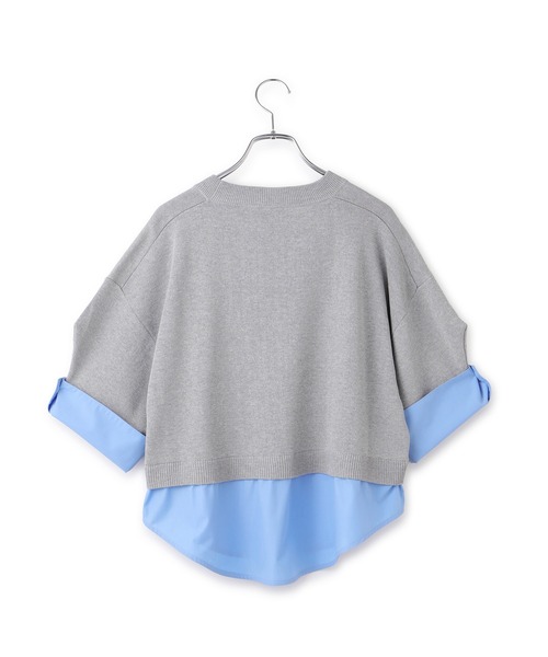 ADAM ET ROPE'（アダムエロペ）の「【WEB限定】シャツコンビニットプルオーバー（ニット/セーター・レディース・ブラック/ダークブラウン/グレー・FREE）」の15枚目の写真