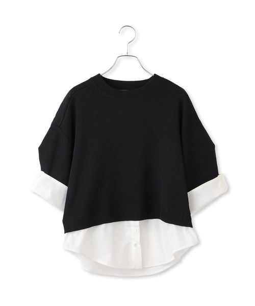 ADAM ET ROPE'（アダムエロペ）の「【WEB限定】シャツコンビニットプルオーバー（ニット/セーター・レディース・ブラック/ダークブラウン/グレー・FREE）」の22枚目の写真