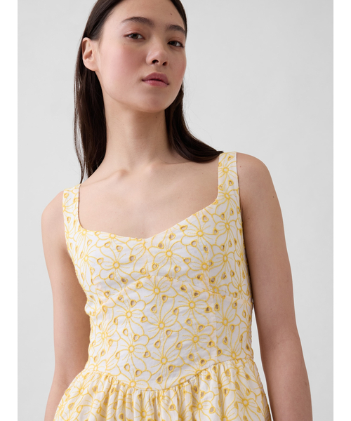GAP(ギャップ)の「アイレット シーム ドロップウエスト マキシワンピース(ワンピース・レディース・イエロー・M/XS/S/L/XXS)」の2枚目の写真