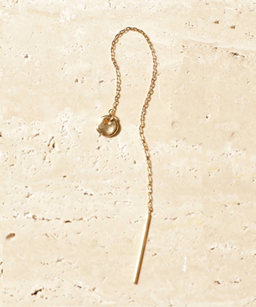 norme(ノーム)の「【SILVER925】ノーム タグ チェーン ピアス (ラウンド タイプ) / norme tag chain pierce (Round type/1P)(ピアス(片耳用)・レディース・ゴールド・FREE)」の4枚目の写真