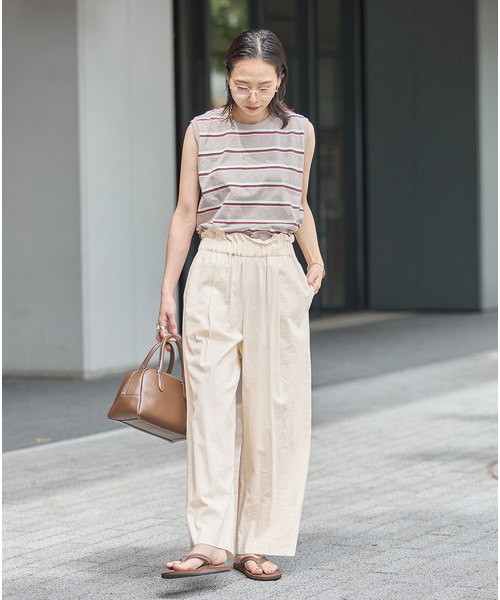 JOURNAL STANDARD（ジャーナルスタンダード）の「《追加》ウォッシャブルコットンリネンVISストレートパンツ（その他パンツ・レディース・ブラック/チョコ/オートミール/ダークブルー・36/38/40）」の8枚目の写真