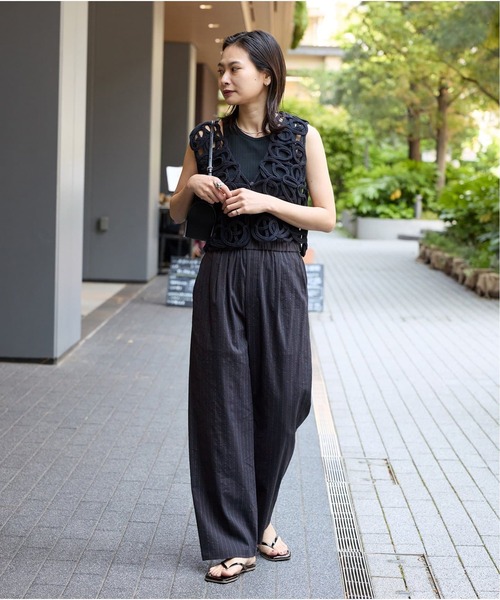 JOURNAL STANDARD（ジャーナルスタンダード）の「《追加》ウォッシャブルコットンリネンVISストレートパンツ（その他パンツ・レディース・ブラック/チョコ/オートミール/ダークブルー・36/38/40）」の13枚目の写真