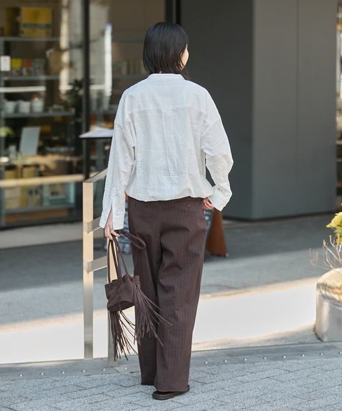 JOURNAL STANDARD（ジャーナルスタンダード）の「《追加》ウォッシャブルコットンリネンIVISストレートパンツ（その他パンツ・レディース・ブラック/チョコ/オートミール/ダークブルー・36/38/40）」の5枚目の写真