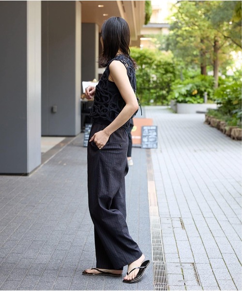 JOURNAL STANDARD（ジャーナルスタンダード）の「《追加》ウォッシャブルコットンリネンIVISストレートパンツ（その他パンツ・レディース・ブラック/チョコ/オートミール/ダークブルー・36/38/40）」の13枚目の写真